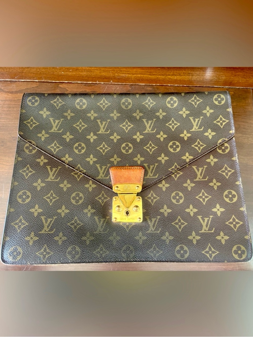 Louis Vuitton Monogram Porte Canvas Envelope Briefcase KEY INCLUDED